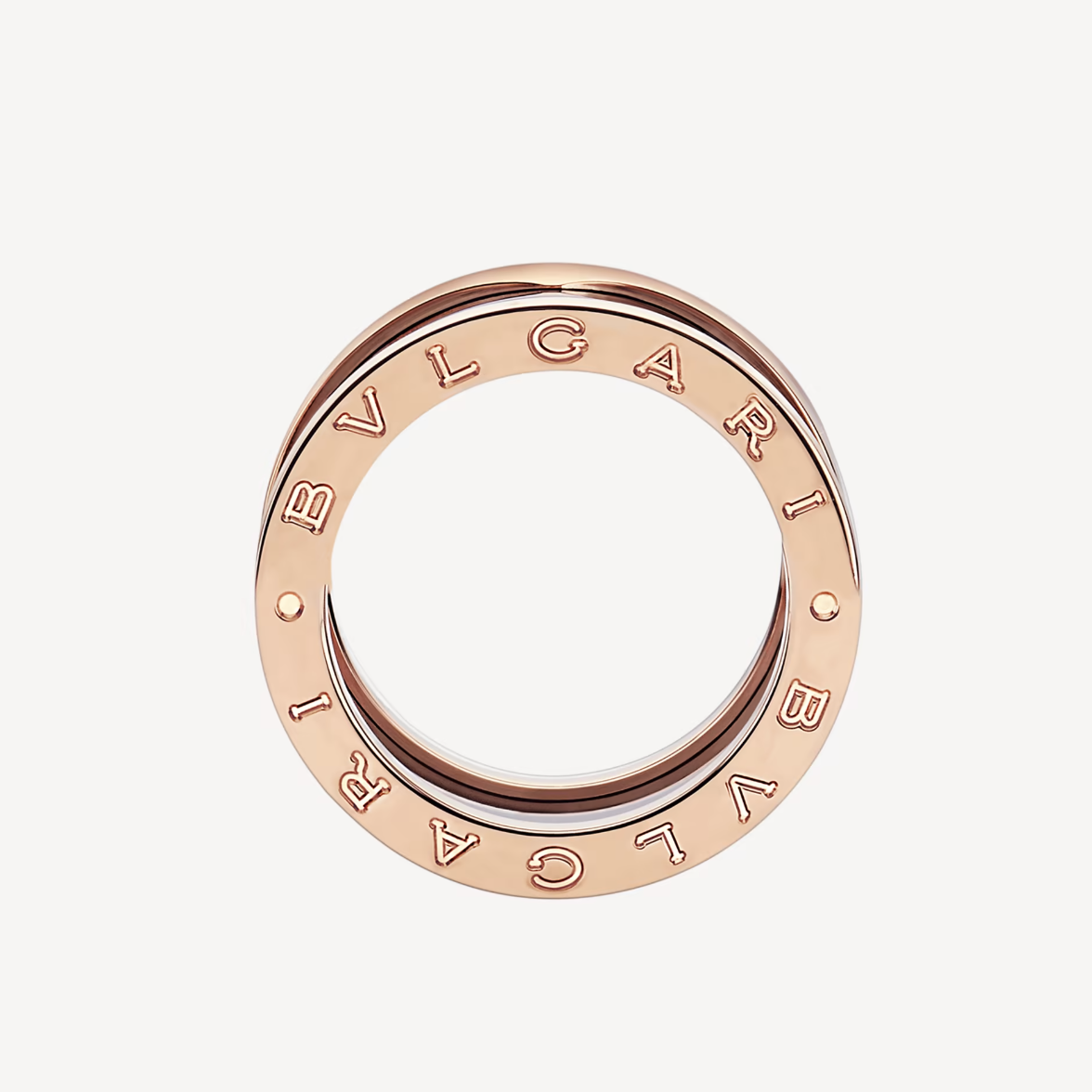 [⭐Shinejoy]ZERO 1 FOUR-BAND LOOPS AND BLACK CERAMIC SPIRAL PINK GOLD RING