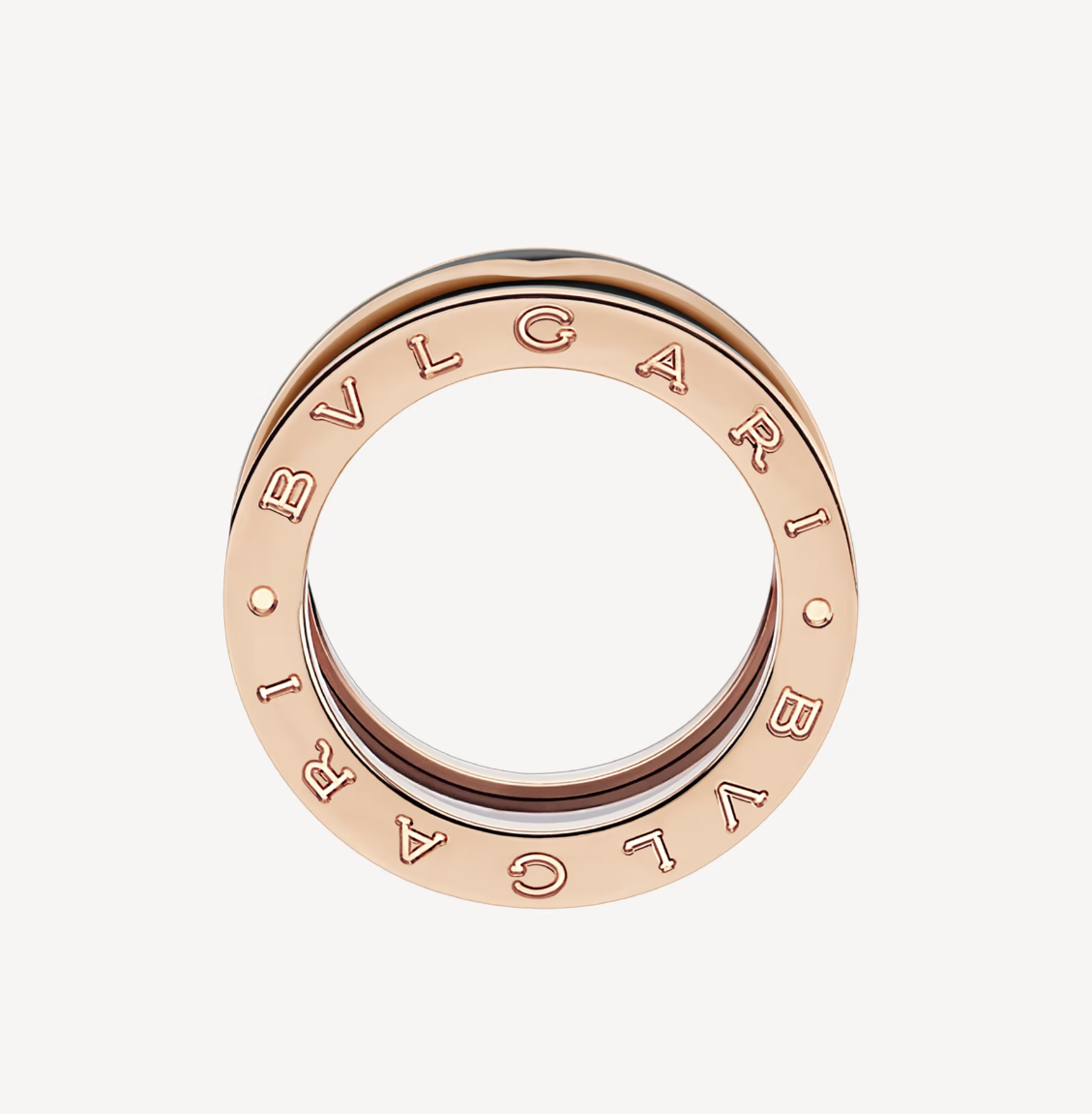[⭐Shinejoy]ZERO 1 TWO-BAND WITH MATTE BLACK CERAMIC PINK GOLD RING