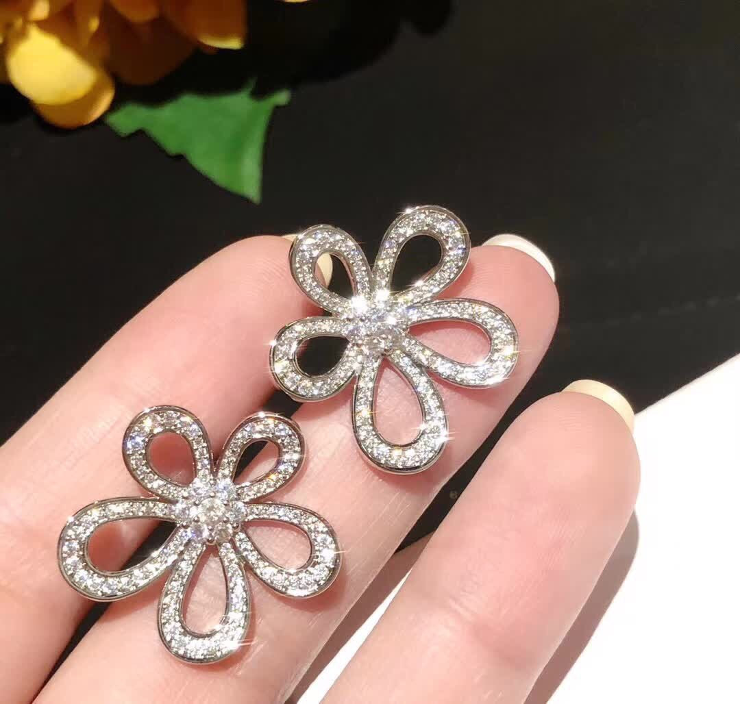 [⭐Shinejoy]FLOWERLACE EARRINGS FULL DIAMONDS