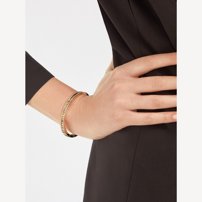 [⭐Shinejoy]ZERO 1 SPIRAL AND PAVED DIAMOND GOLD BRACELET