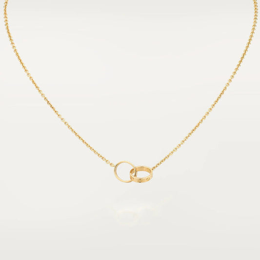 [⭐Shinejoy]LOVE NECKLACE DOUBLE RING GOLD
