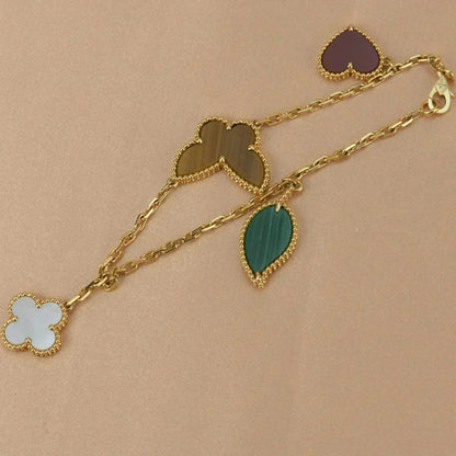 [⭐Shinejoy]LUCKY SPRING 5 MOTIF GOLD BRACELET