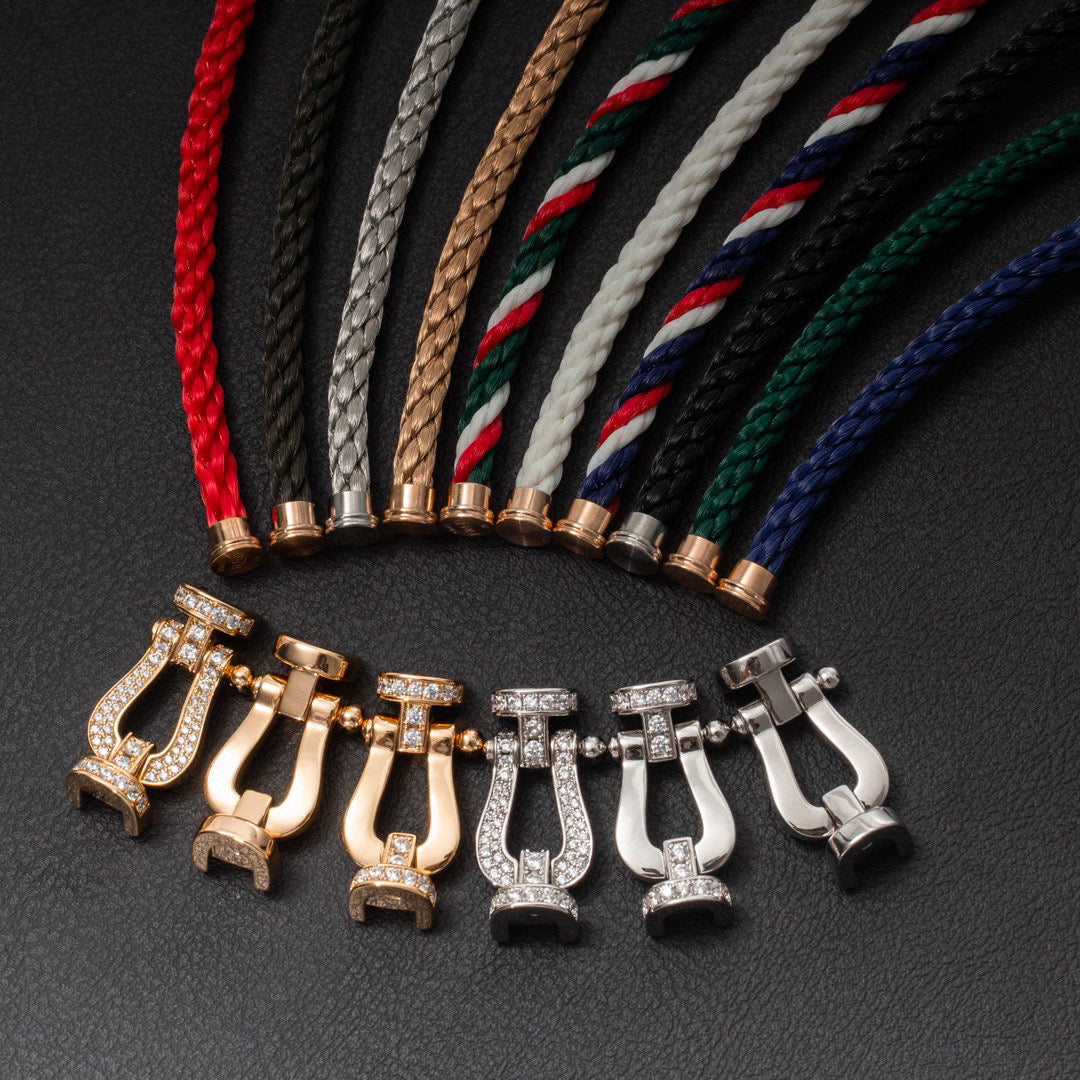 [⭐Shinejoy]FORCE LARGE HORSESHOE FULL DIAMOND BRACELET ROSE GOLD