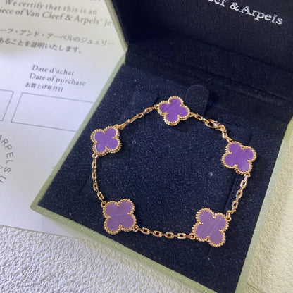 [⭐Shinejoy] CLOVER 5 MOTIF VIOLET BRACELET COLLECTION