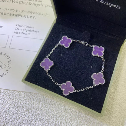 [⭐Shinejoy] CLOVER 5 MOTIF VIOLET BRACELET COLLECTION