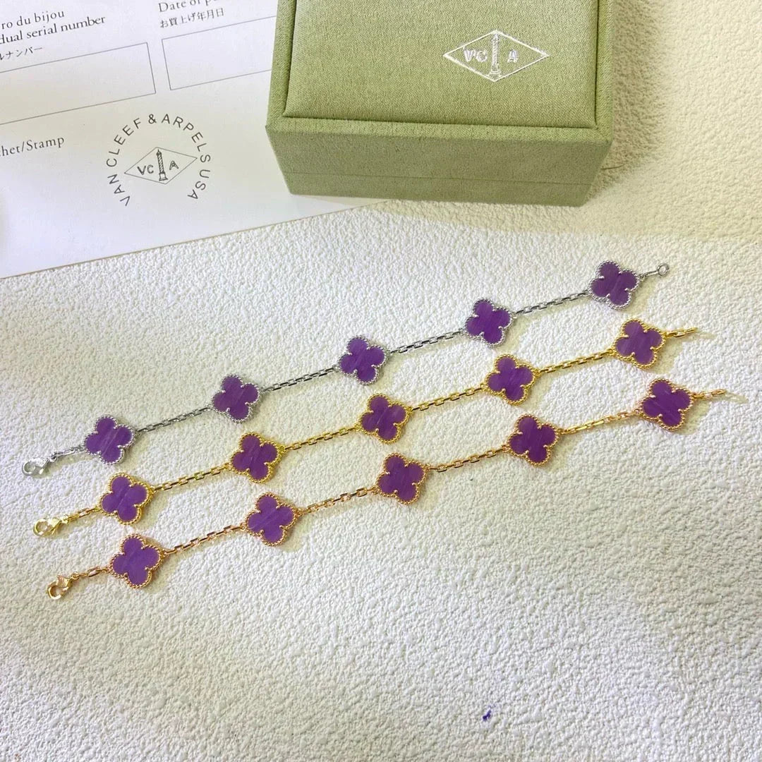 [⭐Shinejoy] CLOVER 5 MOTIF VIOLET BRACELET COLLECTION