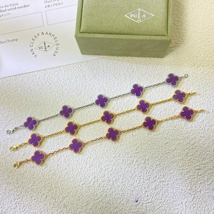 [⭐Shinejoy] CLOVER 5 MOTIF VIOLET BRACELET COLLECTION