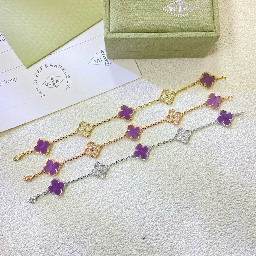 [⭐Shinejoy] CLOVER 5 MOTIF VIOLET BRACELET COLLECTION