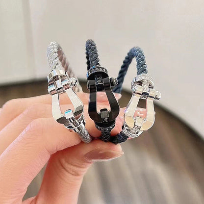 [⭐Shinejoy]FORCE LARGE HORSESHOE FULL DIAMOND BRACELET GOLD