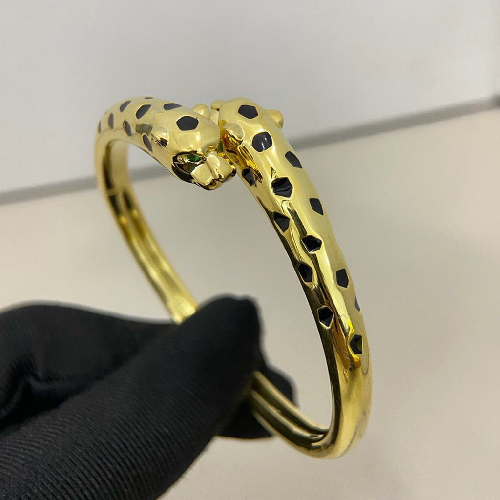 [⭐Shinejoy]PANTHERE DOUBLE HEADED OPEN BRACELET