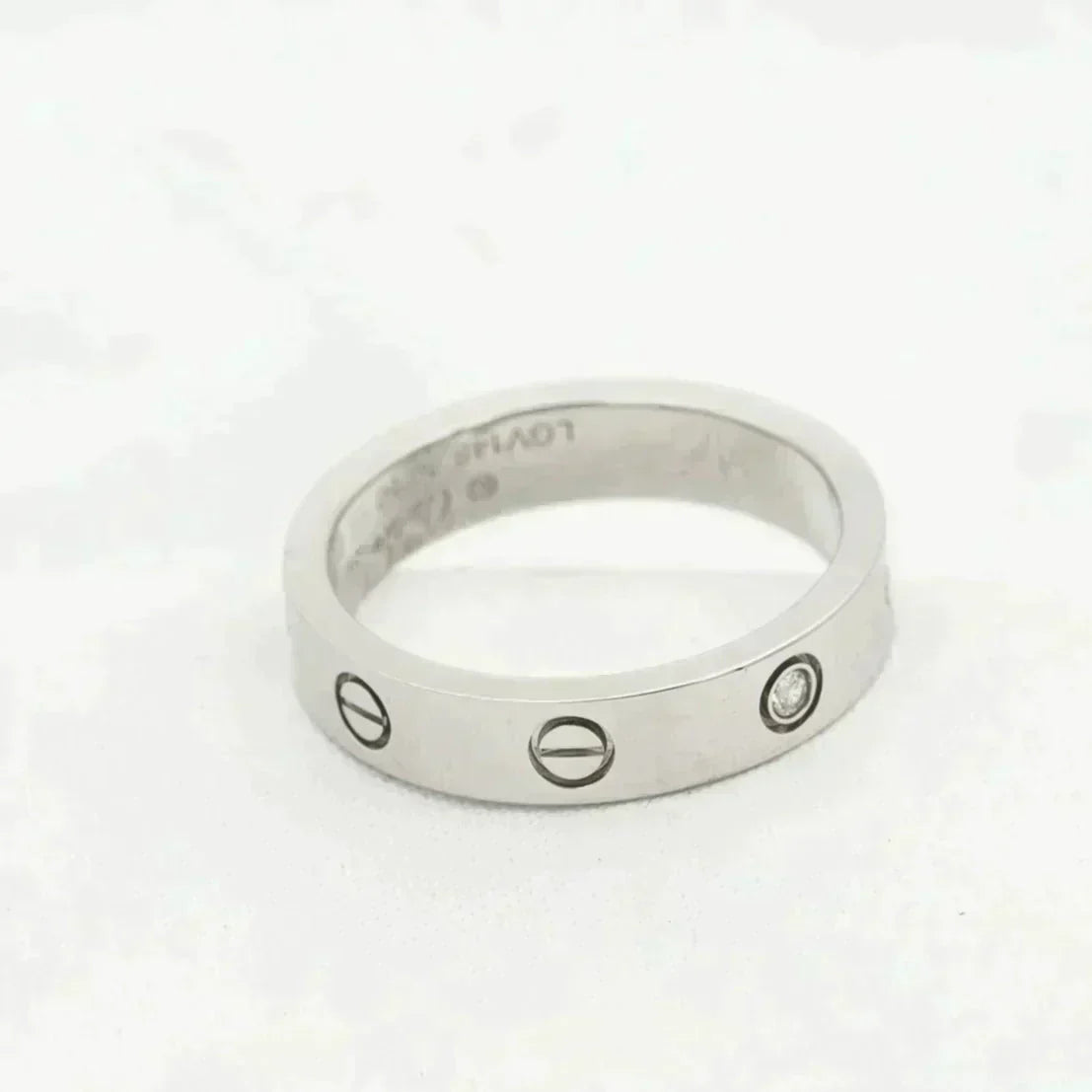 [⭐Shinejoy]LOVE RING 4MM 1 DIAMOND SILVER