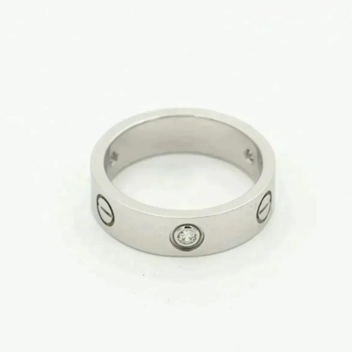 [⭐Shinejoy]LOVE RING 5.5MM 3 DIAMONDS SILVER