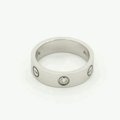 [⭐Shinejoy]LOVE RING 5.5MM 3 DIAMONDS SILVER