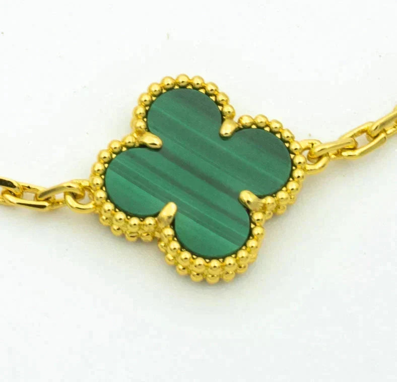 [⭐Shinejoy] CLOVER 5 MOTIF MALACHITE BRACELET COLLECTION