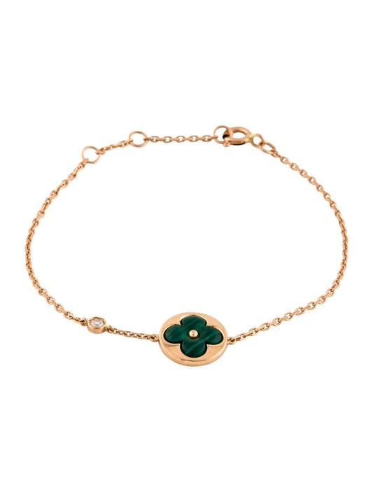 [⭐Shinejoy]SUN MALACHITE 1 DIAMOND PINK GOLD BRACELET