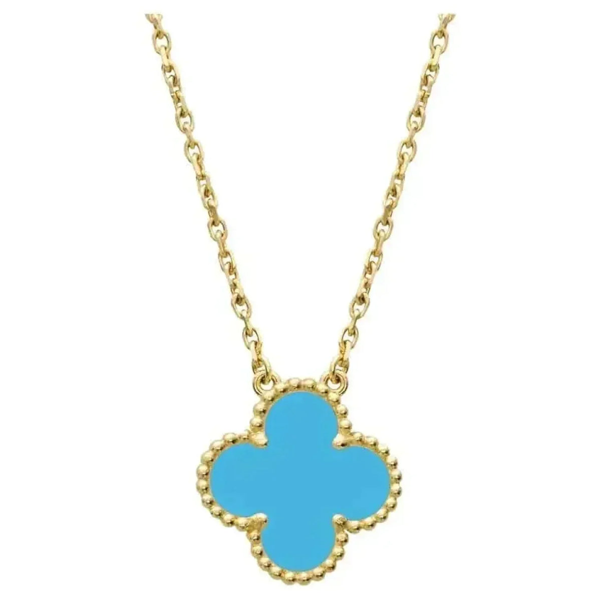 [⭐Shinejoy]CLOVER 15MM VINTAGE TURQUOISE NECKLACE