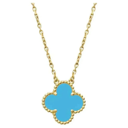 [⭐Shinejoy]CLOVER 15MM VINTAGE TURQUOISE NECKLACE