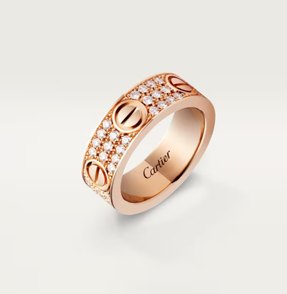 [⭐Shinejoy]LOVE RING 6.5mm-wide full-diamond ring Rose Gold