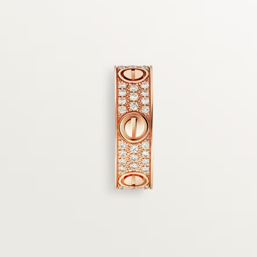 [⭐Shinejoy]LOVE RING 6.5mm-wide full-diamond ring Rose Gold