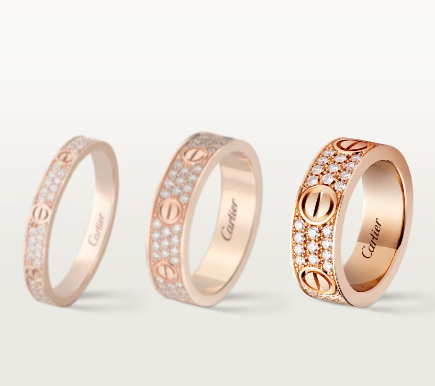 [⭐Shinejoy]LOVE RING 6.5mm-wide full-diamond ring Rose Gold