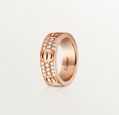 [⭐Shinejoy]LOVE RING 6.5mm-wide full-diamond ring Rose Gold