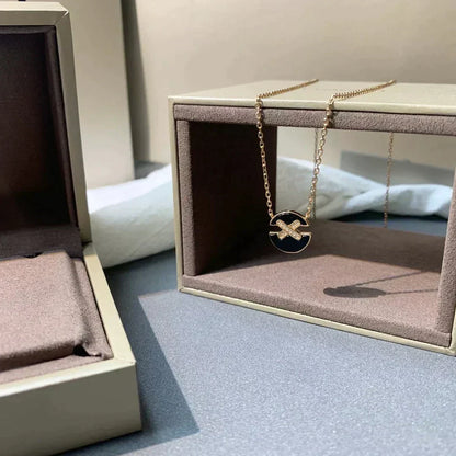 [⭐Shinejoy]JEUX DE ROSE GOLD DIAMOND NECKLACE