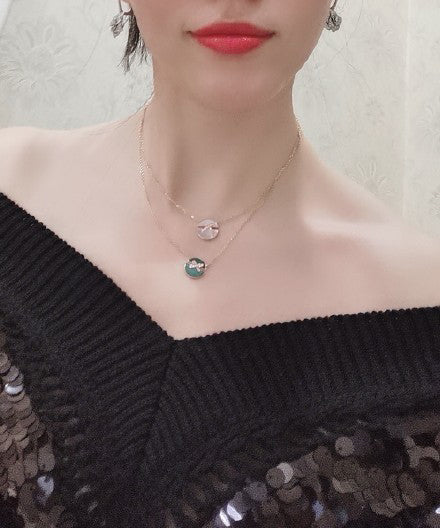 [⭐Shinejoy]JEUX DE PINK GOLD DIAMOND NECKLACE