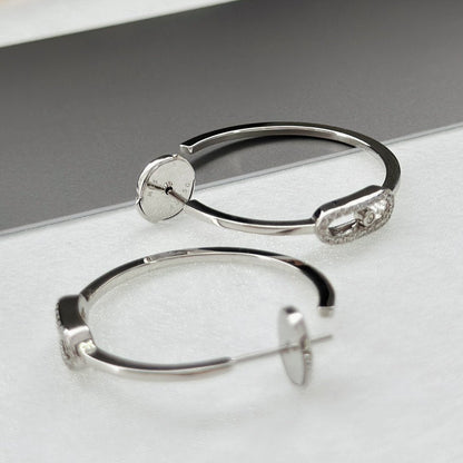 [⭐Shinejoy]CREOLES MOVE UNO PM DIAMOND EARRINGS
