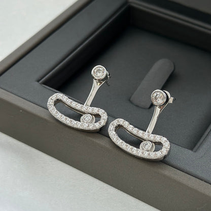 [⭐Shinejoy]MOVE UNO SILVER DIAMOND EARRINGS