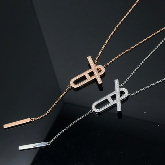 [⭐Shinejoy]HM NECKLACE PLATINUM ROSE GOLD DIAMOND