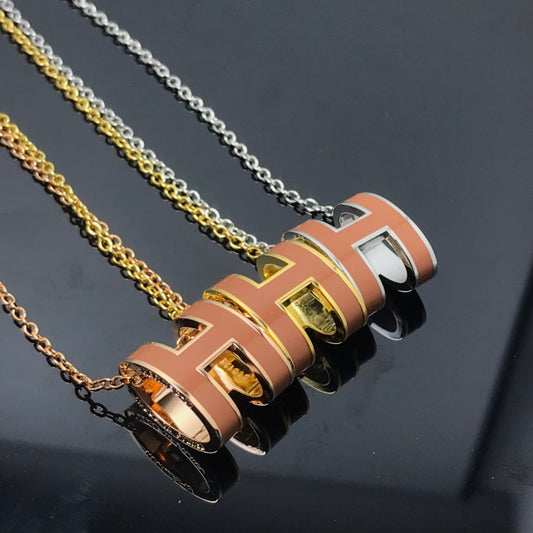 [⭐Shinejoy]H NECKLACE BROWN