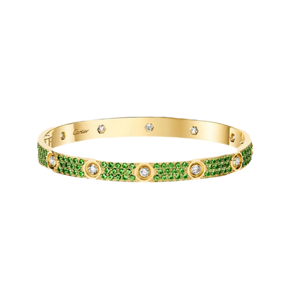 [⭐Shinejoy]2026 PAVE GEMSTONE LOVE BRACELET 6.1MM 10 DIAMONDS