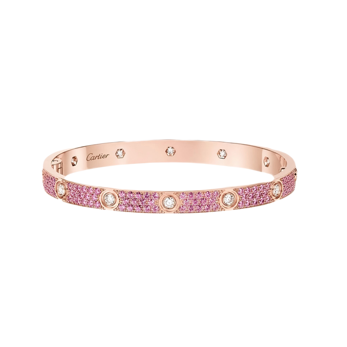 [⭐Shinejoy]2026 PAVE GEMSTONE LOVE BRACELET 6.1MM 10 DIAMONDS
