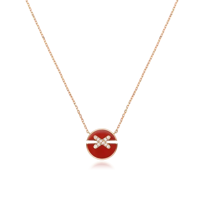[⭐Shinejoy]JEUX DE ROSE GOLD DIAMOND NECKLACE