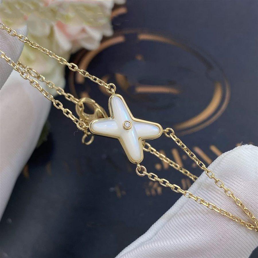 [⭐Shinejoy]JEUX BRACELET WHITE MOP GOLD 1 DIAMOND