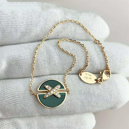 [⭐Shinejoy]JEUX DE BRACELET MALACHITE PINK GOLD DIAMONDS