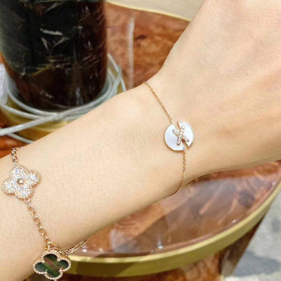 [⭐Shinejoy]JEUX DE BRACELET MOP PINK GOLD DIAMONDS