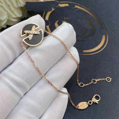 [⭐Shinejoy]JEUX DE BRACELET ONYX PINK GOLD DIAMOND