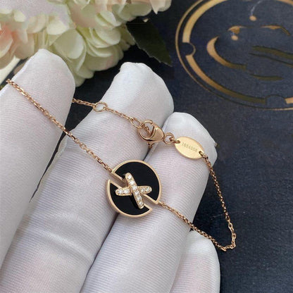 [⭐Shinejoy]JEUX DE BRACELET ONYX PINK GOLD DIAMOND