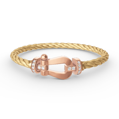 [⭐Shinejoy]FORCE LARGE HORSESHOE HALF DIAMOND BRACELET ROSE GOLD