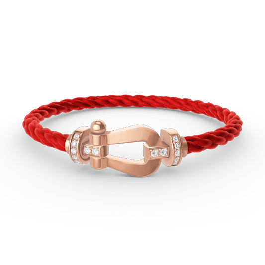 [⭐Shinejoy]FORCE LARGE HORSESHOE HALF DIAMOND BRACELET ROSE GOLD