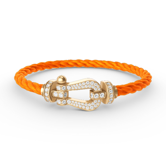 [⭐Shinejoy]FORCE LARGE HORSESHOE FULL DIAMOND BRACELET GOLD
