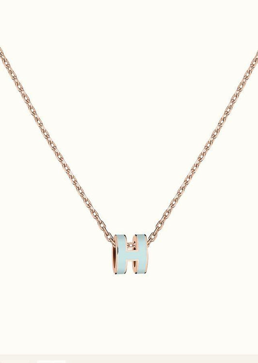[⭐Shinejoy]POP H LIGHT BLUE NECKLACE