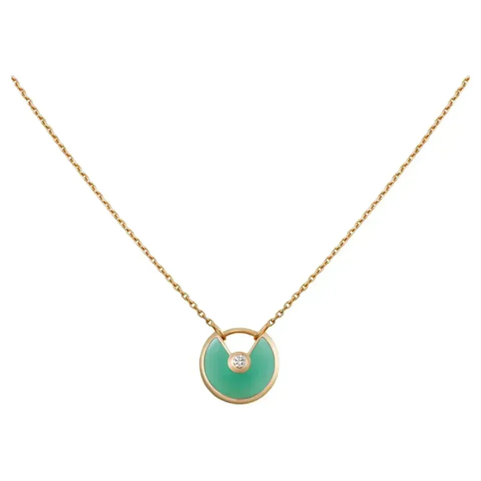 [⭐Shinejoy]AMULETTE GOLD MALACHITE NECKLACE