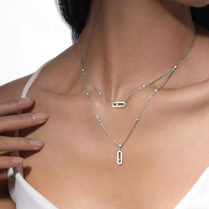 [⭐Shinejoy] Move Uno Diamond Necklace