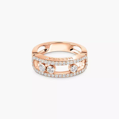[⭐Shinejoy] Move Gold Diamond Pave_ Ring