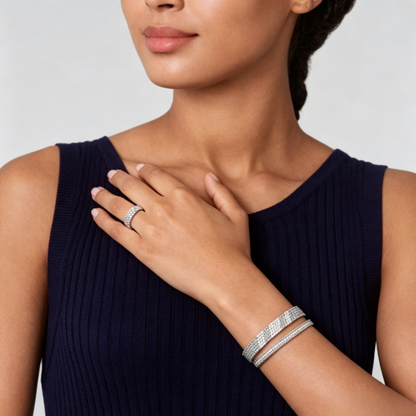 [⭐Shinejoy] THREE-ROW DIAMOND RING
