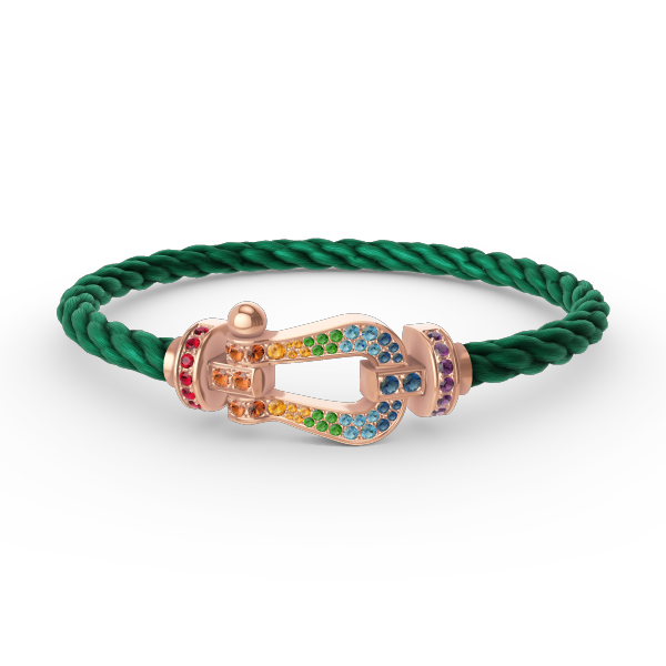 [⭐Shinejoy]FORCE LARGE HORSESHOE  COLORED DIAMOND BRACELET ROSE GOLD