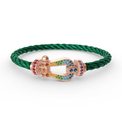 [⭐Shinejoy]FORCE LARGE HORSESHOE  COLORED DIAMOND BRACELET ROSE GOLD