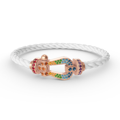 [⭐Shinejoy]FORCE LARGE HORSESHOE  COLORED DIAMOND BRACELET ROSE GOLD